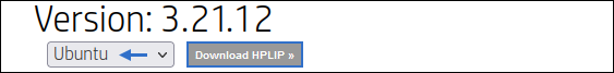 Screenshot von HP-Developers. Reiter "Download". HPLIP Version 3.21.12 für Ubuntu