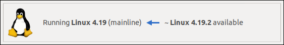 Screenshot of Ubuntu Update Utility: Running Linux 4.19 (mainline) ~ Linux 4.19.2 available